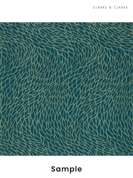 Clarke & Clarke Teal Lusso Corallino Wallpaper Sample (F23470) | £1