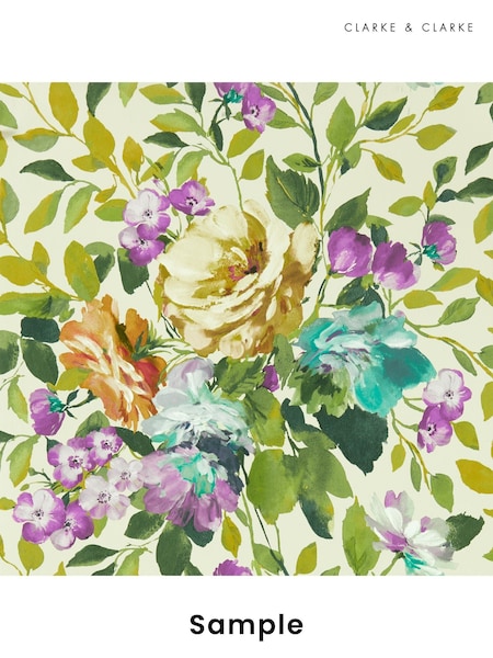 Clarke & Clarke Amethyst Exotica 2 Bloom Wallpaper Sample (F23475) | £1