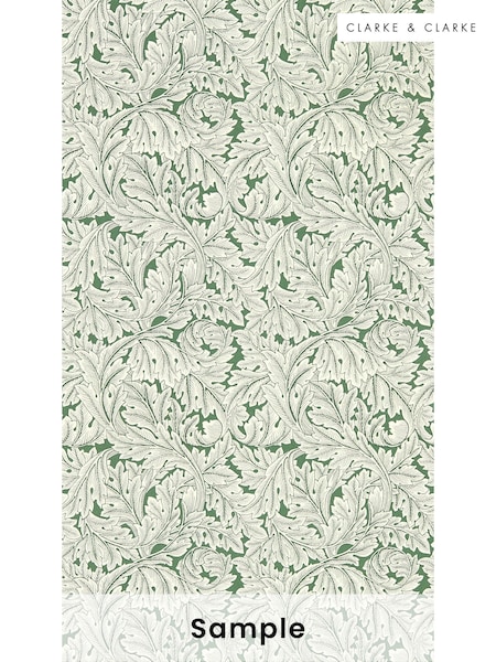 Clarke & Clarke Sage William Morris Acanthus Wallpaper Sample (F23493) | £1