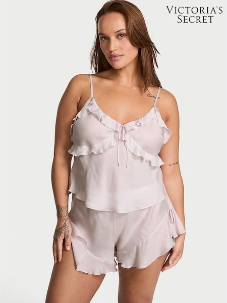 Victoria's Secret Gray Lilac Silky Flutter Ruffled Cami Set (F23641) | £69