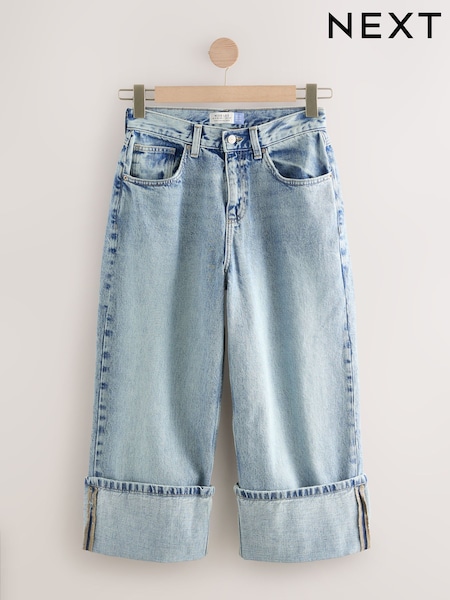 Bleach Hourglass Turn Up Cropped 100% Cotton Jeans (F23658) | £36