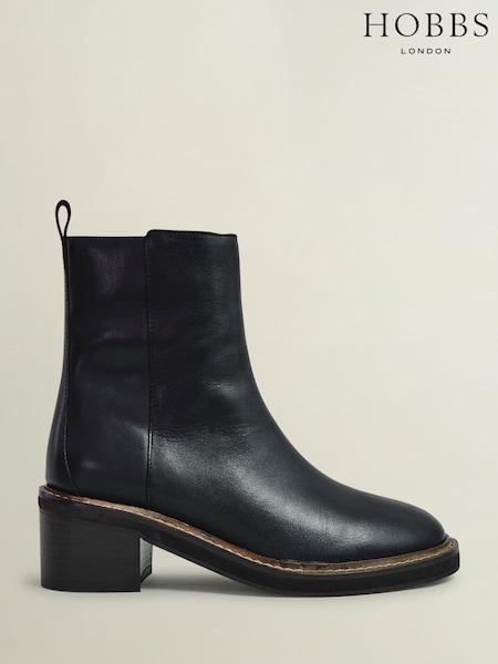 Hobbs Black Sienna Block Heel Boots (F23770) | £179