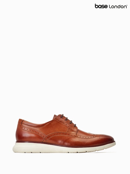 Base London Flight Lace Up Brogue Brown Shoes (F23778) | £70
