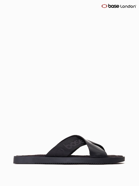 Base London Webb Slip On Black Sandals (F23823) | £45