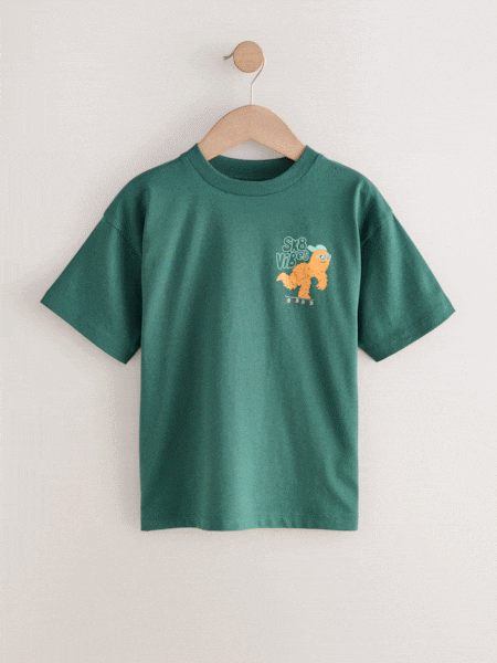 Green Skate Monster Relaxed Fit Short Sleeve Graphic Print T-Shirt (3-16yrs) (F23913) | £7 - £10