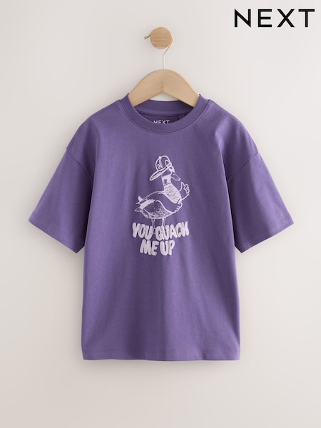 Purple Duck Regular Fit Short Sleeve Graphic T-Shirt (3-16yrs) (F23932) | £5 - £8