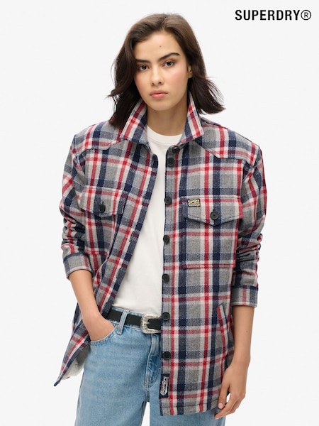 Superdry Red Borg Check Overshirt (F24034) | £75