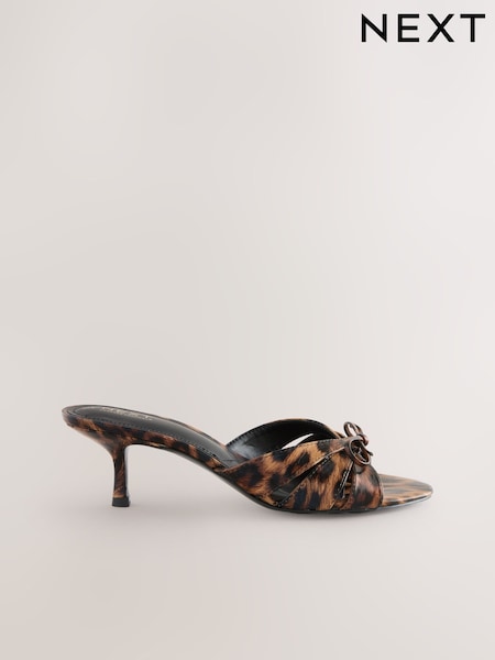 Leopard Forever Comfort® Bow Cutout Open Toe Mules (F24099) | £34