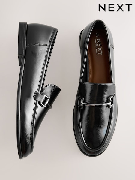 Black Forever Comfort® Trim Round Toe Loafers (F24214) | £36