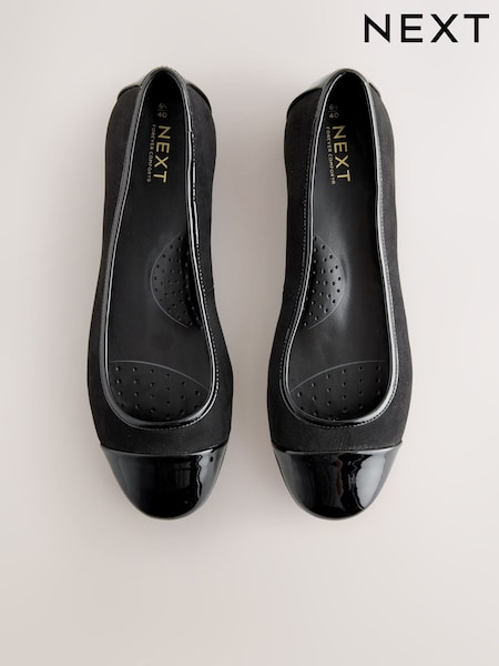 Black Forever Comfort® Toe Cap Ballerina Shoes (F24299) | £30