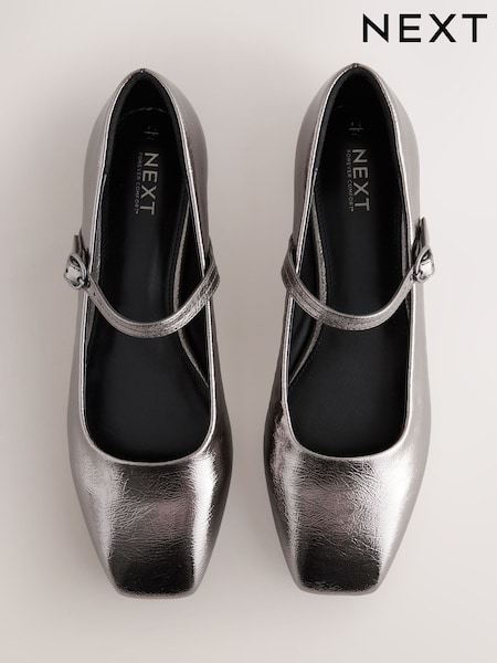 Pewter Forever Comfort® Square Toe Mary Jane Shoes (F24352) | £32