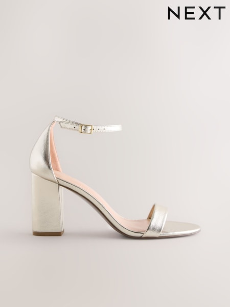 Gold Extra Wide Fit Forever Comfort® Block Heel Sandals (F24420) | £34