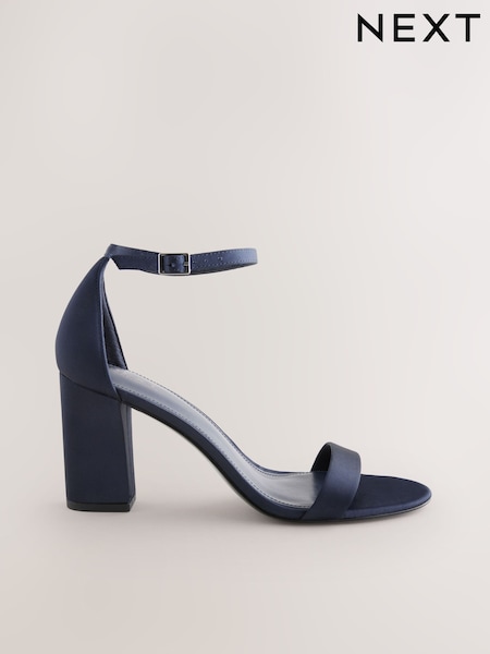 Navy Extra Wide Fit Forever Comfort® Block Heel Sandals (F24421) | £0