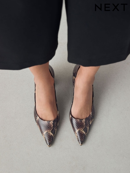 Snake Forever Comfort® Leather Block Court Heels (F24480) | £49