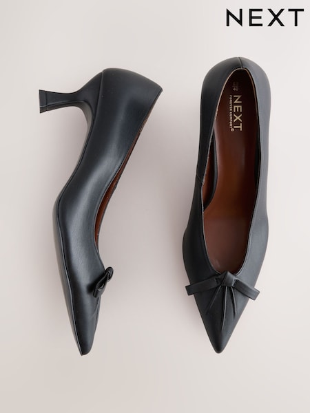 Black Forever Comfort® Bow Court Heels (F24488) | £0