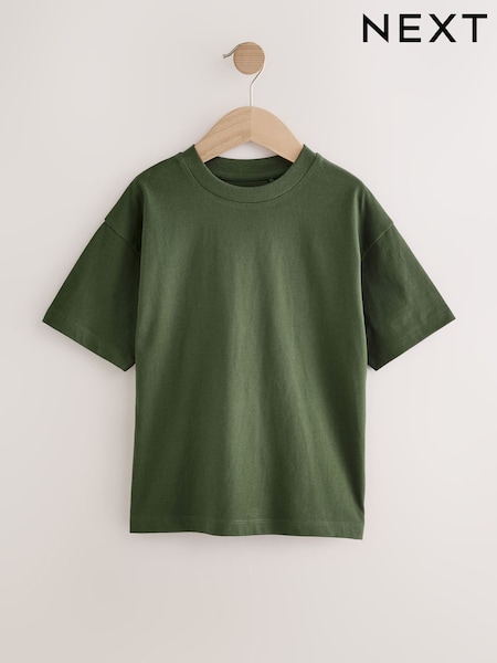 Khaki Green Cosy Relaxed Fit Short Sleeve 100% Cotton T-Shirt (3-17yrs) (F24511) | £5 - £8