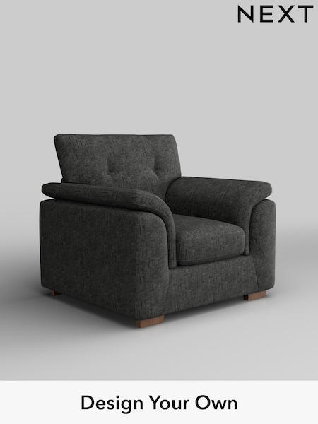 Boucle Weave Easy Clean/Charcoal Grey Hayden Buttoned Back (F24532) | £650