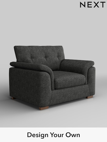 Boucle Weave Easy Clean/Charcoal Grey Hayden Buttoned Back (F24532) | £750