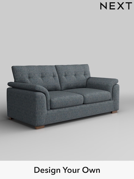 Boucle Weave Easy Clean/Dark Blue Hayden Buttoned Back (F24538) | £1,125