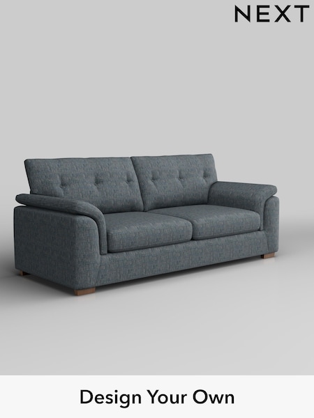 Boucle Weave Easy Clean/Dark Blue Hayden Buttoned Back (F24538) | £1,225