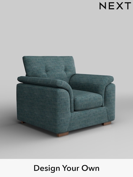 Boucle Weave Easy Clean/Dark Teal Green Hayden Buttoned Back (F24543) | £650