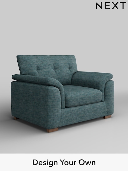 Boucle Weave Easy Clean/Dark Teal Green Hayden Buttoned Back (F24543) | £750