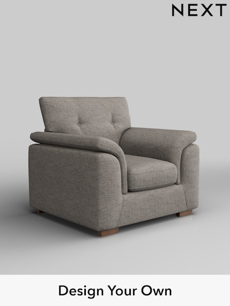 Boucle Weave Easy Clean/Light Dove Grey Hayden Buttoned Back (F24544) | £650