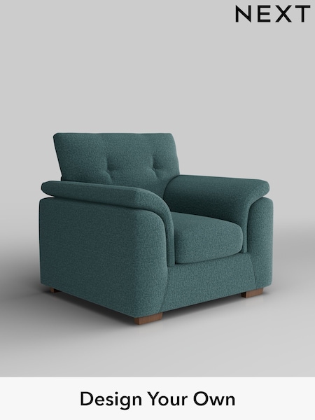 Chunky Chenille/Mid Teal Green Hayden Buttoned Back (F24566) | £750