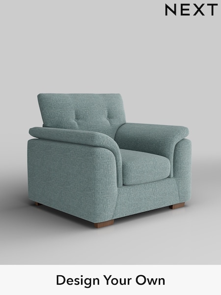 Chunky Chenille/Light Teal Green Hayden Buttoned Back (F24571) | £750