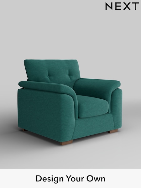Fine Chenille Easy Clean/Dark Juniper Green Hayden Buttoned Back (F24616) | £750