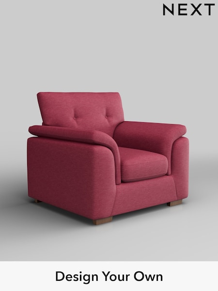 Fine Chenille Easy Clean/Mid Raspberry Pink Hayden Buttoned Back (F24627) | £750