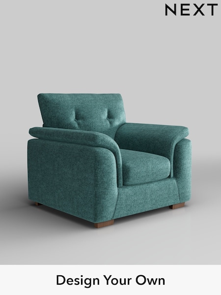 Plush Chenille/Dark Teal Green Hayden Buttoned Back (F24646) | £750