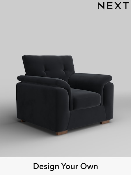 Plush Velvet Easy Clean/Charcoal Grey Hayden Buttoned Back (F24659) | £750