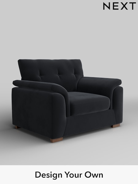 Plush Velvet Easy Clean/Charcoal Grey Hayden Buttoned Back (F24659) | £850