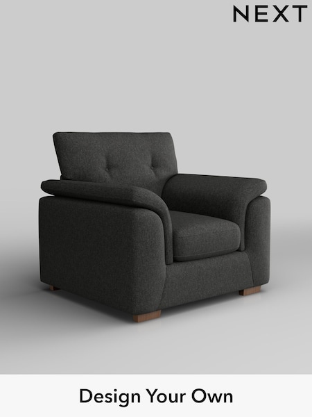 Tweedy Blend Easy Clean/Charcoal Grey Hayden Buttoned Back (F24672) | £650