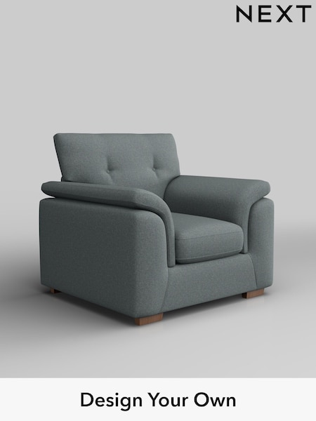 Tweedy Blend Easy Clean/Mid Slate Teal Green Hayden Buttoned Back (F24683) | £650