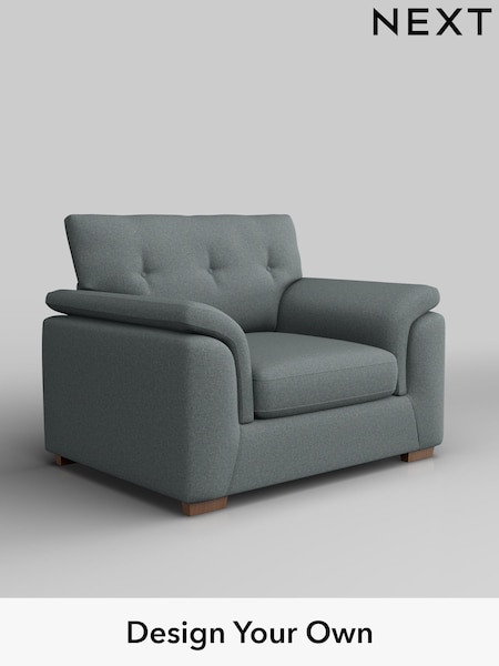 Tweedy Blend Easy Clean/Mid Slate Teal Green Hayden Buttoned Back (F24683) | £750