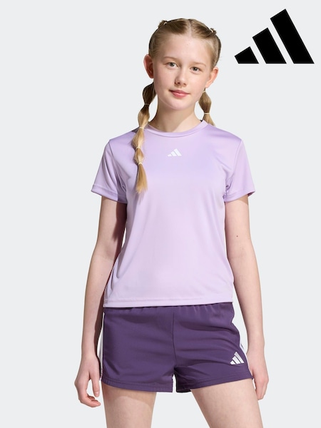 adidas Purple Regular Fit Essentials Logo Kids Training T-Shirt (F24690) | £12
