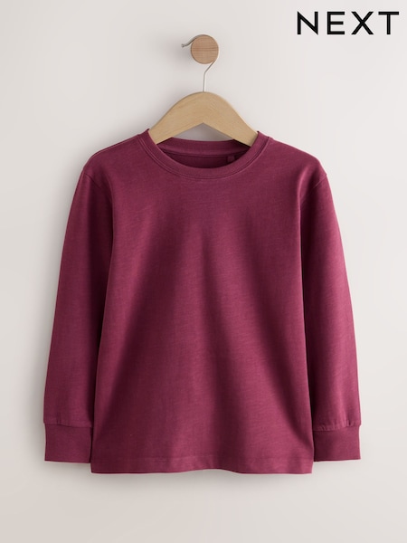 Berry Red Regular Fit Long Sleeve Cosy T-Shirt (3-16yrs) (F24719) | £5 - £8