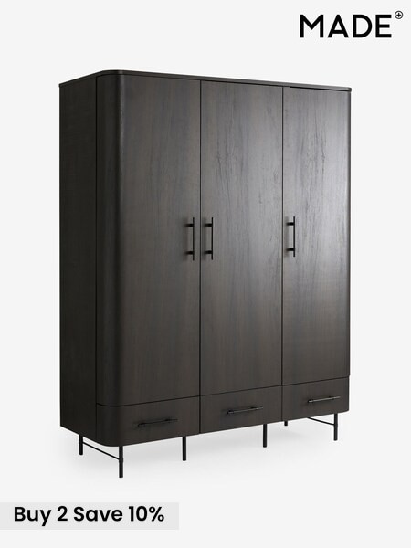 MADE.COM Dark Oak Effect Zeke Triple Wardrobe (F24735) | £799