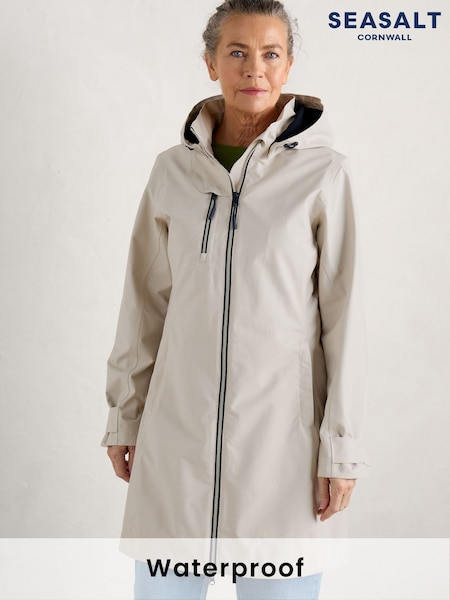 Seasalt Cornwall Natural Petite Coverack Waterproof Coat (F24789) | £155