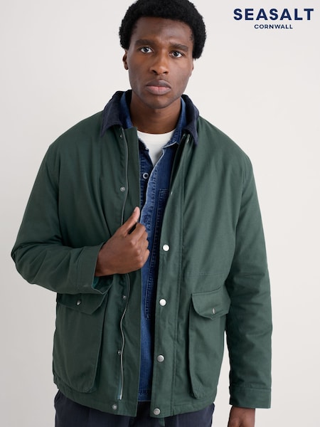 Seasalt Cornwall Green Mens 100% Organic Cotton Marlin Coat (F24835) | £145
