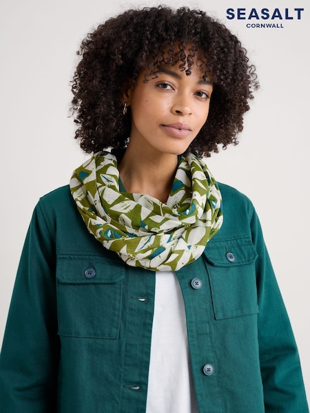 Seasalt Cornwall Green Summer Circle Scarf (F24853) | £30