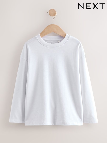 White Relaxed Fit Long Sleeve Cosy T-Shirt (3-16yrs) (F24899) | £5 - £8