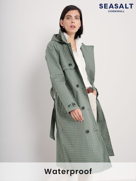 Seasalt Cornwall Blue Tall Coverack Waterproof Coat (F24908) | £170