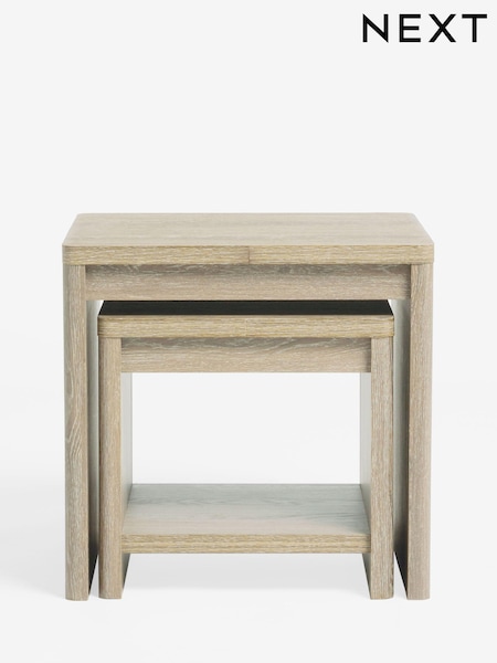 Light Hoxton Textured Front Set of 2 Nest of Tables (F24933) | £275