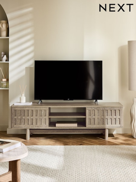 Light Hoxton Textured Front Up to 65 inch TV Unit (F24937) | £350
