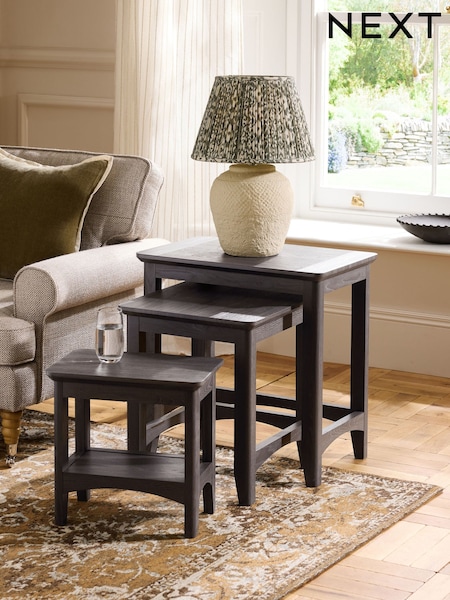 Dark Oakham Oak Effect Rectangle Set of 3 Nest of Tables (F24940) | £299