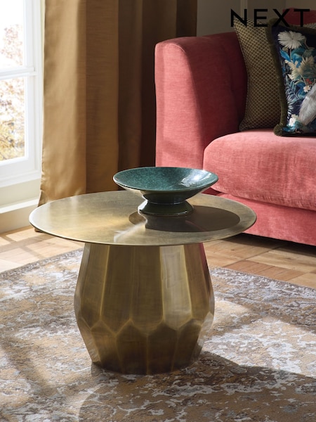 Gold Brass Metal Octagon Coffee Table (F24949) | £399