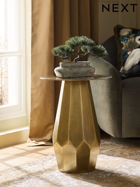 Gold Brass Metal Octagon Side Table (F24950) | £225